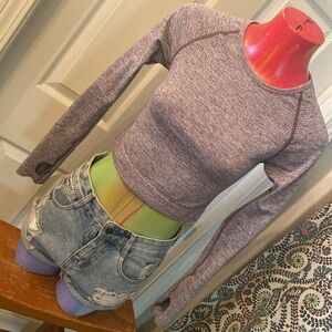 PINK ACTIVE Brown Long Sleeve Fitted Crop Top